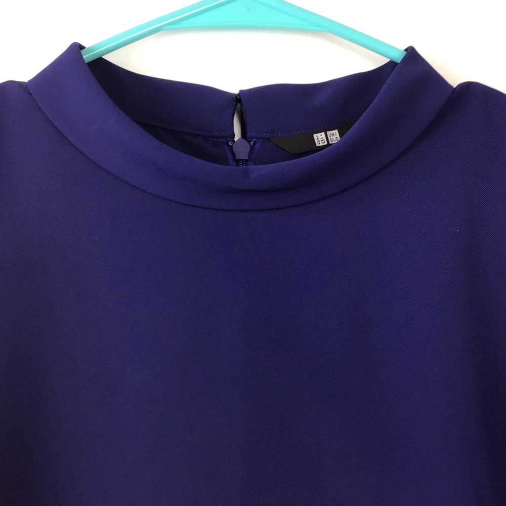 Uniqlo Blue A-Line Drape Sleeveless Dress - Picture 7 of 9